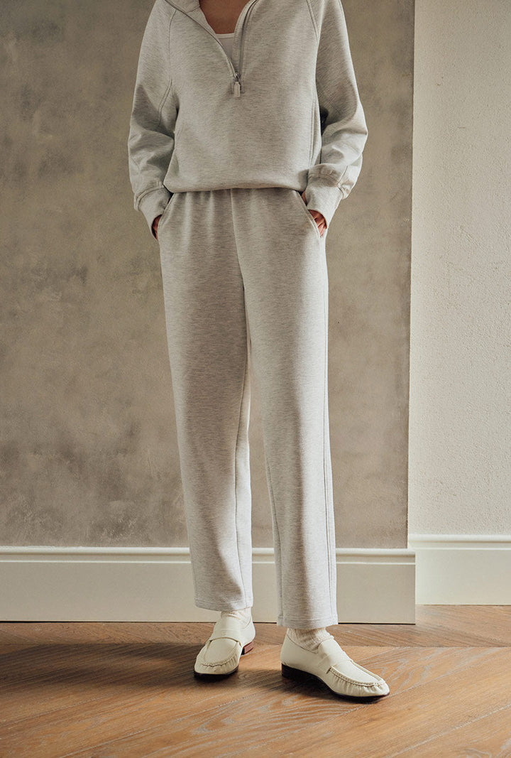 Corey Cotton Tapered Pants - Heather White