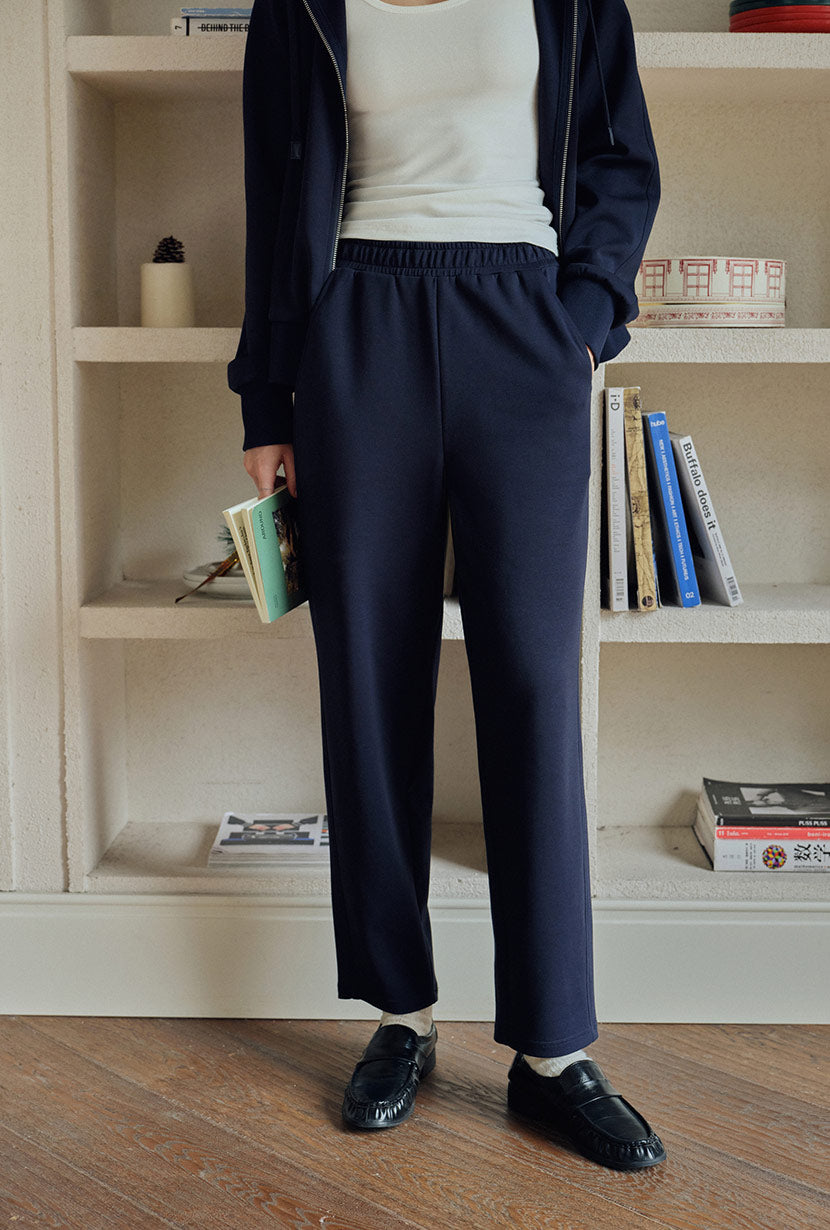 Corey Cotton Tapered Pants - Navy