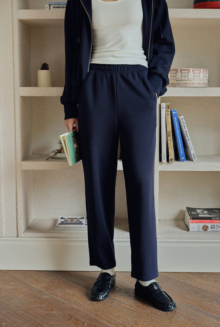 Corey Cotton Tapered Pants - Navy