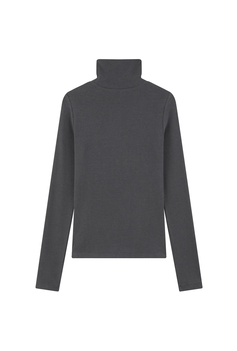 Freja Cotton Turtleneck - Grey