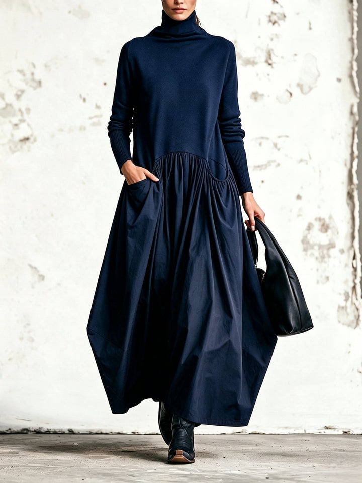 Odette | Oversized Mock Neck Maxi Dress