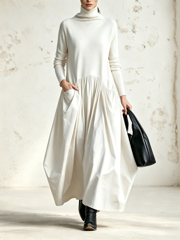 Odette | Oversized Mock Neck Maxi Dress
