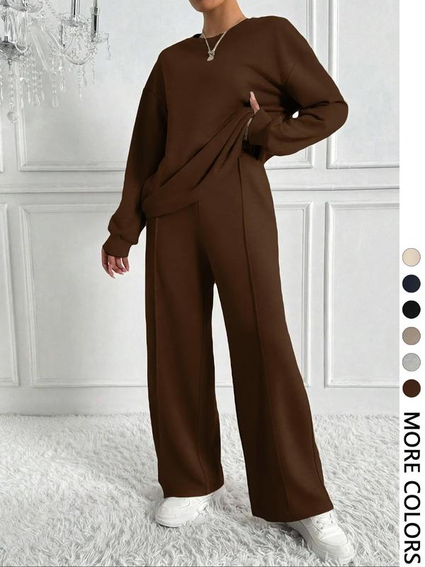 BETH™ - Casual Solid Color Sweatshirt &amp; Pants Set for Outdoor Comfort