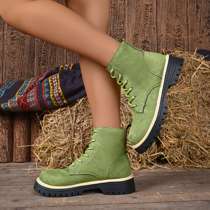 Juniper™ | Suede-Look Lace-Up Platform Boots