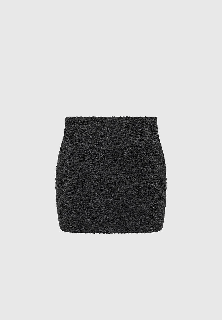 Boucle Mini Skirt - Black