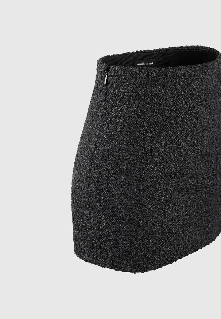 Boucle Mini Skirt - Black