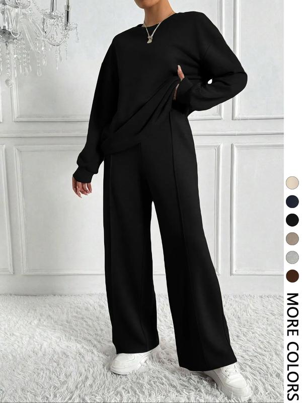 BETH™ - Casual Solid Color Sweatshirt &amp; Pants Set for Outdoor Comfort