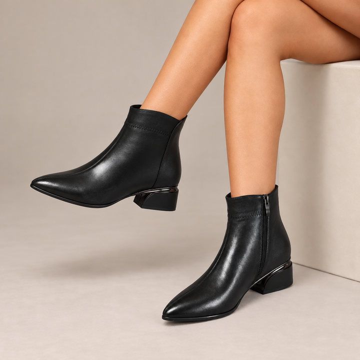 Cressida™ | Pointed-Toe Low Heel Ankle Boots