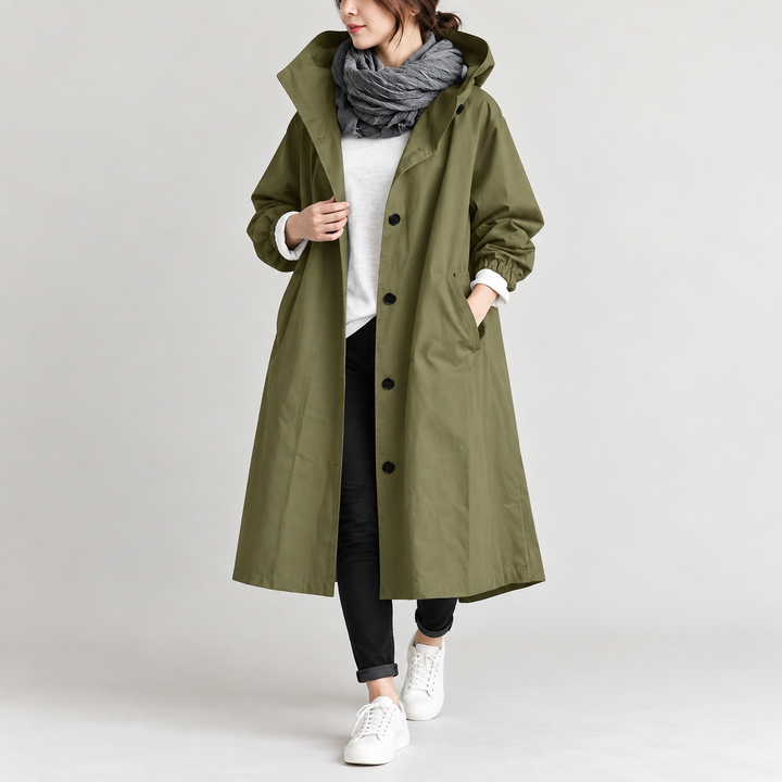 Wendy | Long Hooded Trench Coat