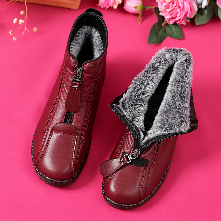 Florence | Orthopedic Leather Ankle Boots with Zip