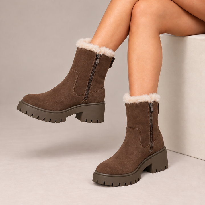 Elodie™ | Plush-Lined Platform Ankle Boots