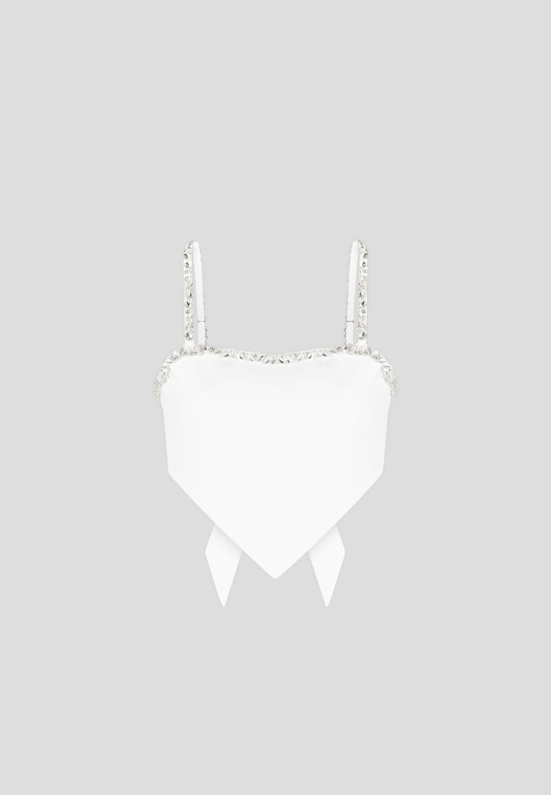 Eloise - Embellished Strap Handkerchief Top - White