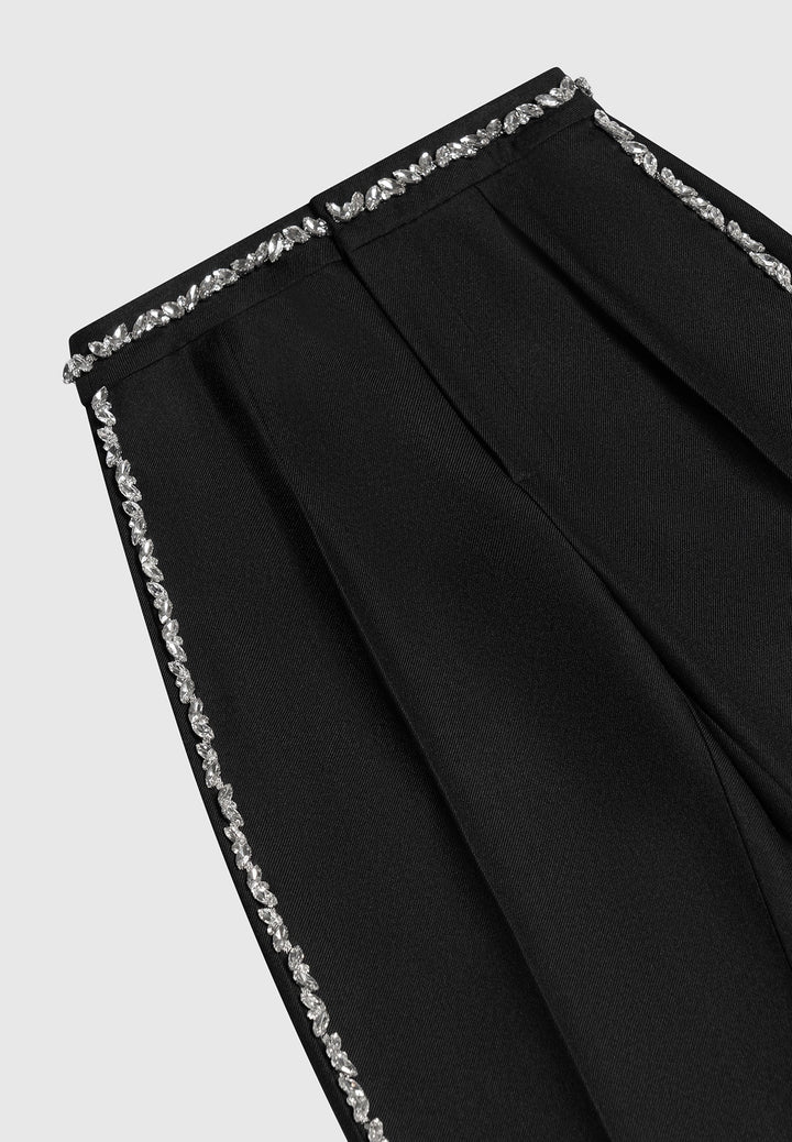 Patricia - Embellished Tailored Trousers - Black