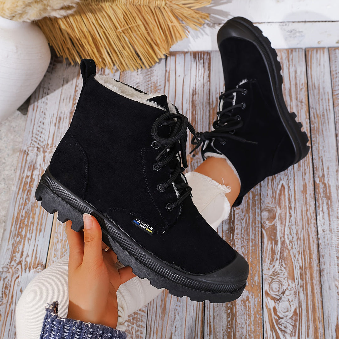 Rosalind™ | Plush-Lined Lace-Up Snow Boots