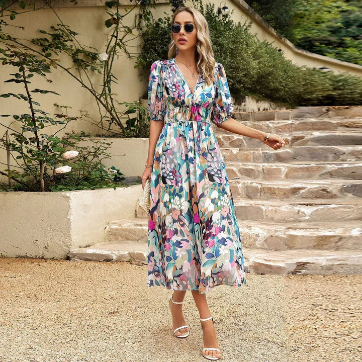 Orina™ | V-Neck Elegance Dress