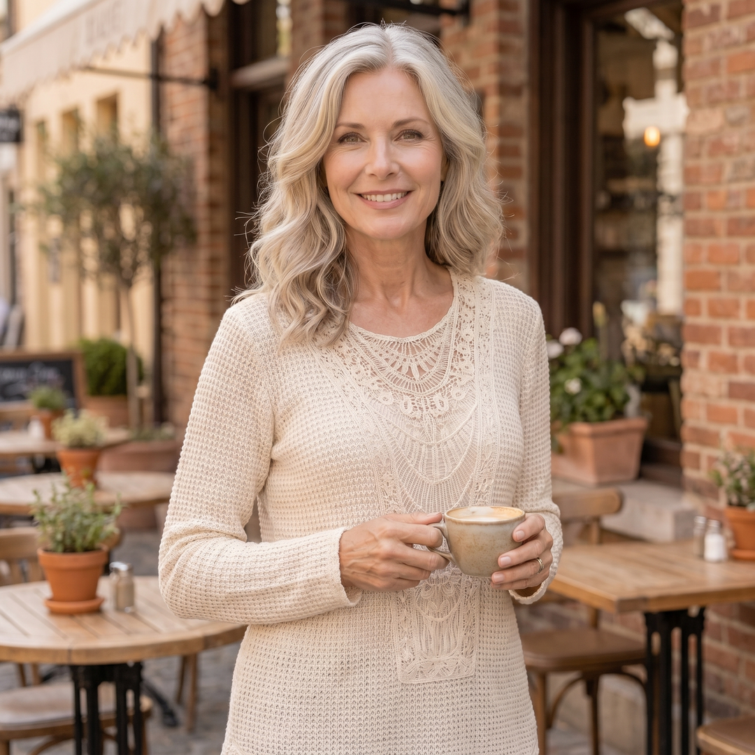Caroline | Elegant Ibiza Knit Top.