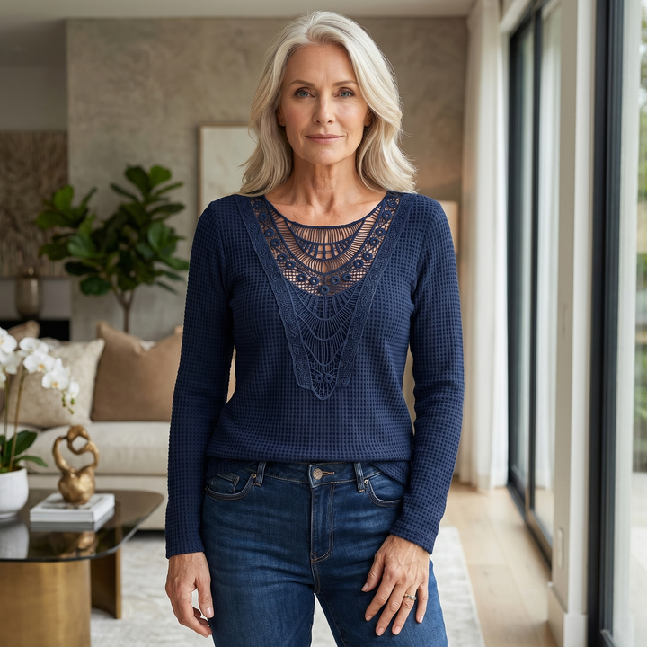 Caroline | Elegant Ibiza Knit Top.