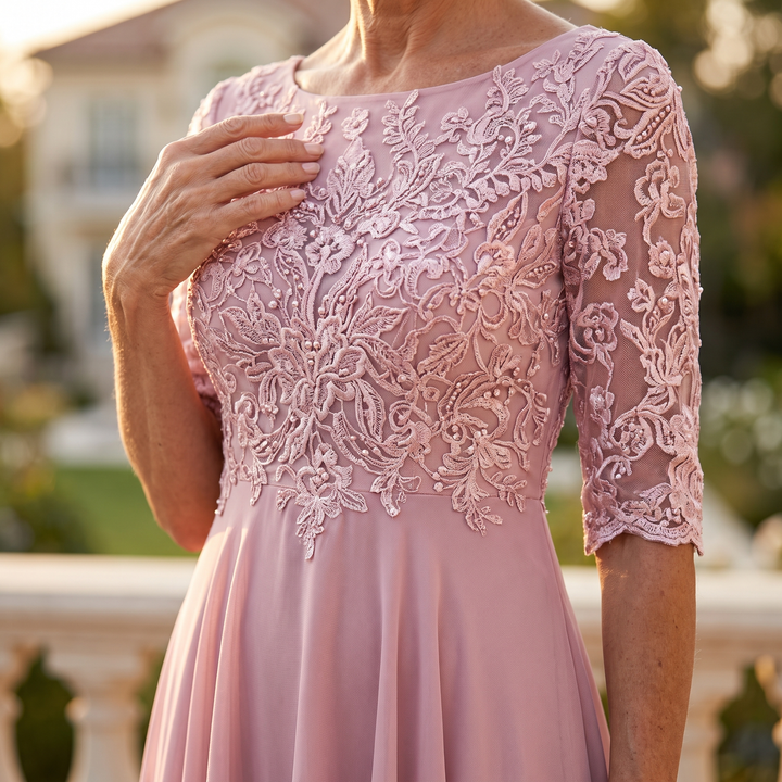 Rhonda™ | Elegant Lace Midi Dress.