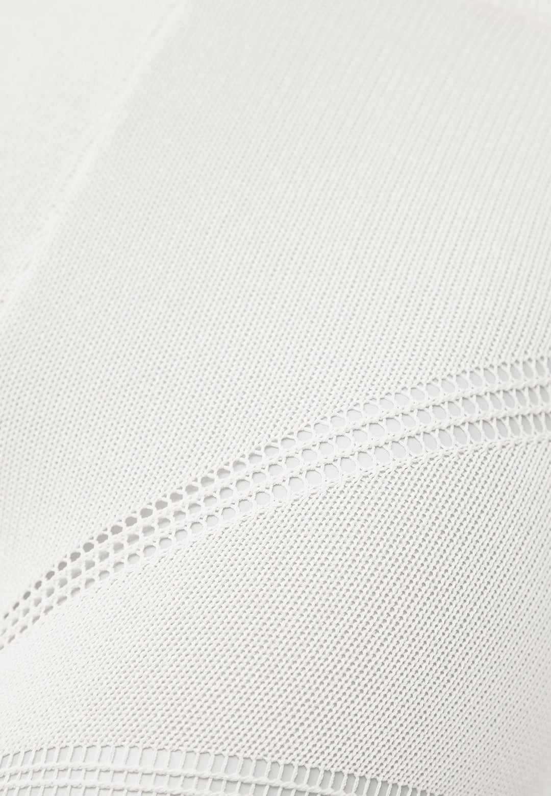 High Waisted Knitted Spiral Contour Leggings - White