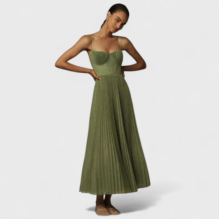 Isabella | Premium Midi Dress in Pleated Tulle