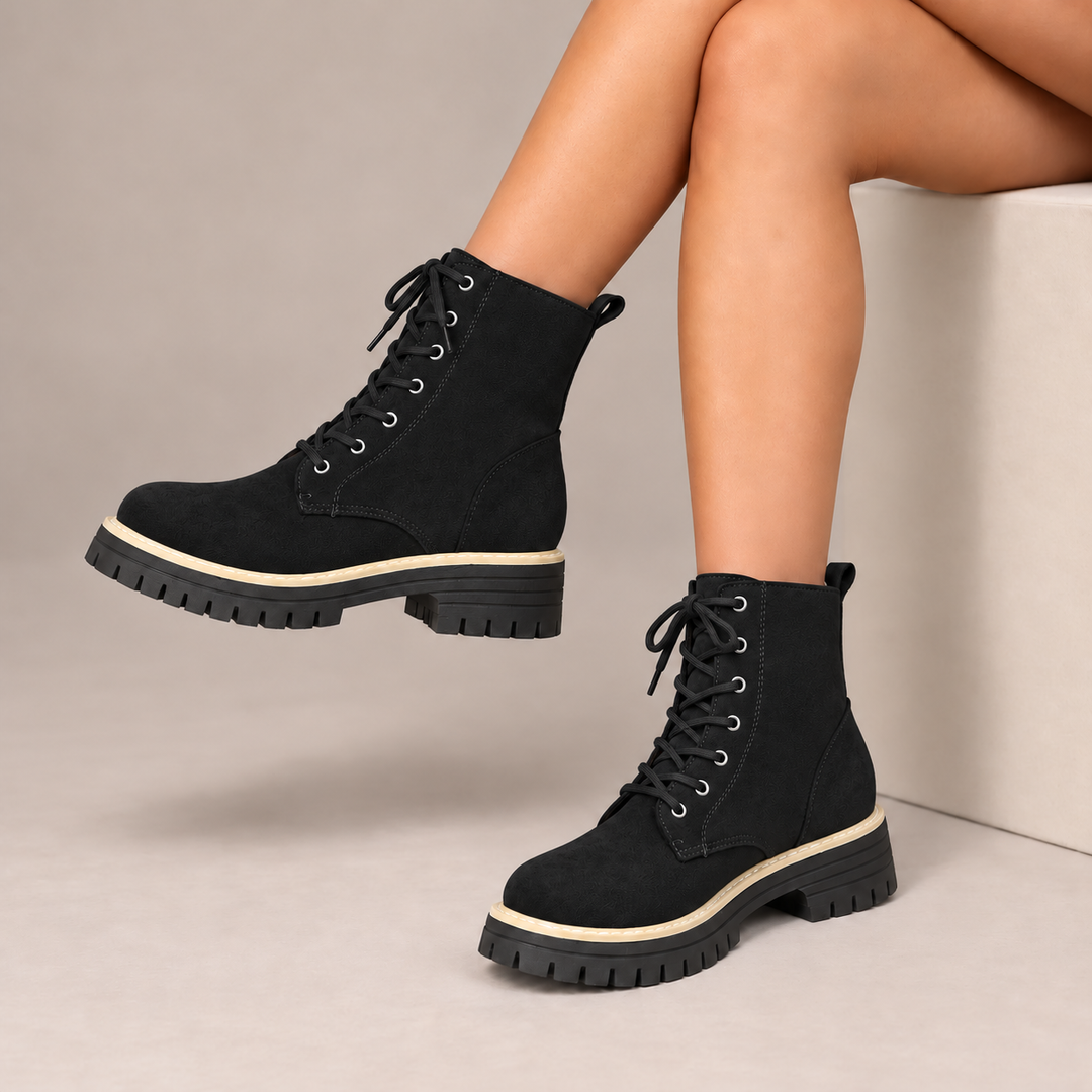 Juniper™ | Suede-Look Lace-Up Platform Boots