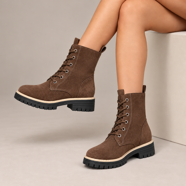 Juniper™ | Suede-Look Lace-Up Platform Boots