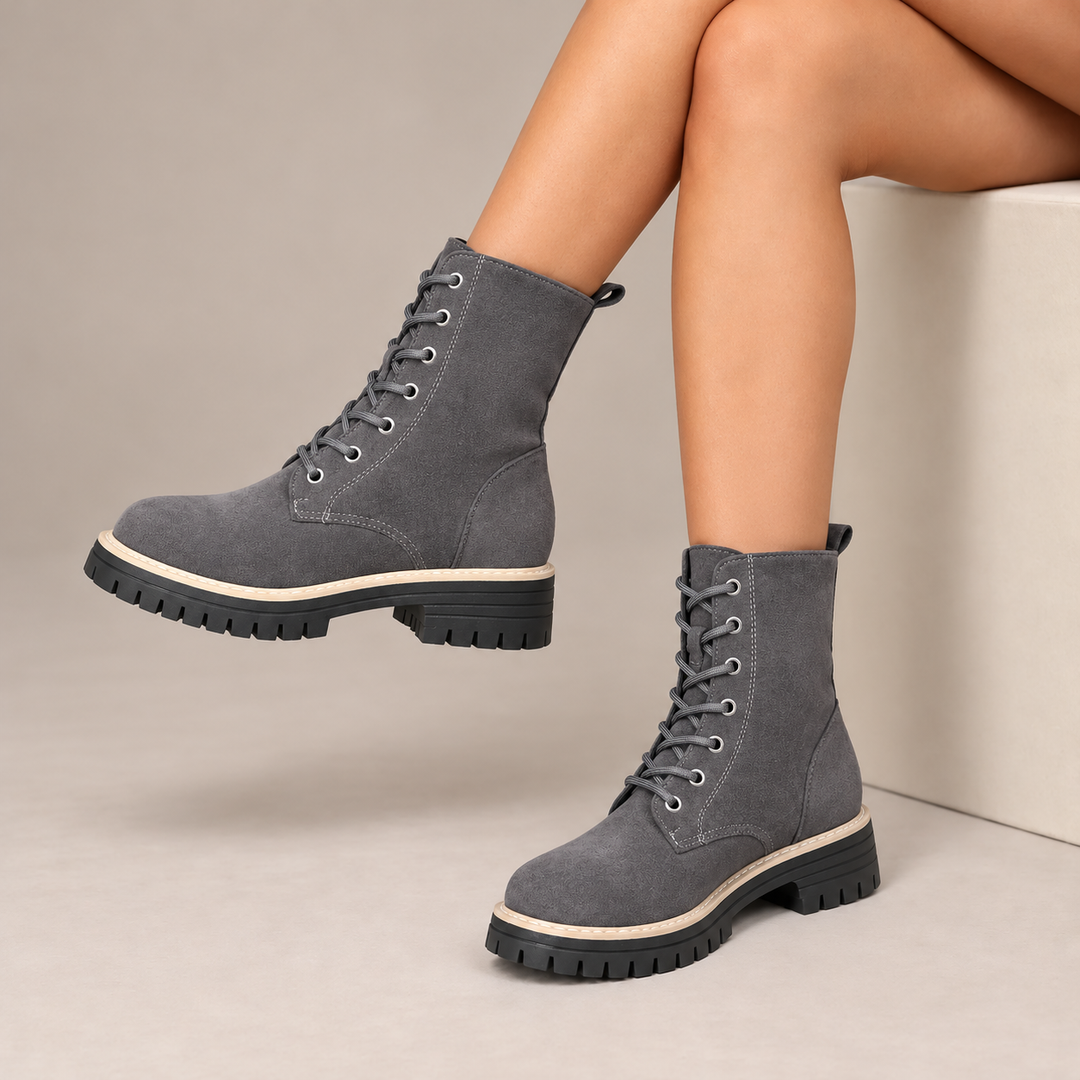 Juniper™ | Suede-Look Lace-Up Platform Boots
