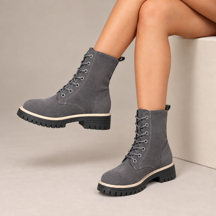 Juniper™ | Suede-Look Lace-Up Platform Boots
