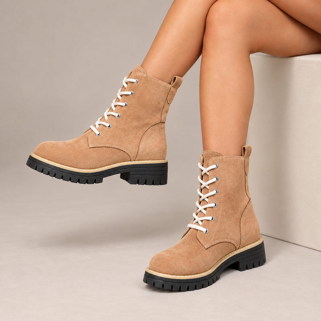 Juniper™ | Suede-Look Lace-Up Platform Boots