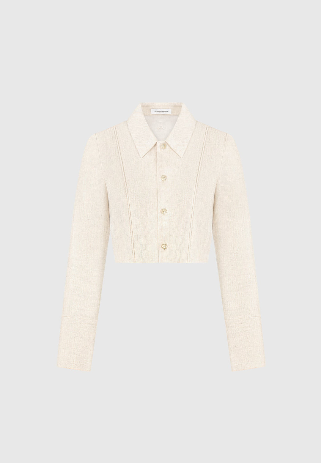 Florine - Linen Pintuck Cropped Shirt - Natural