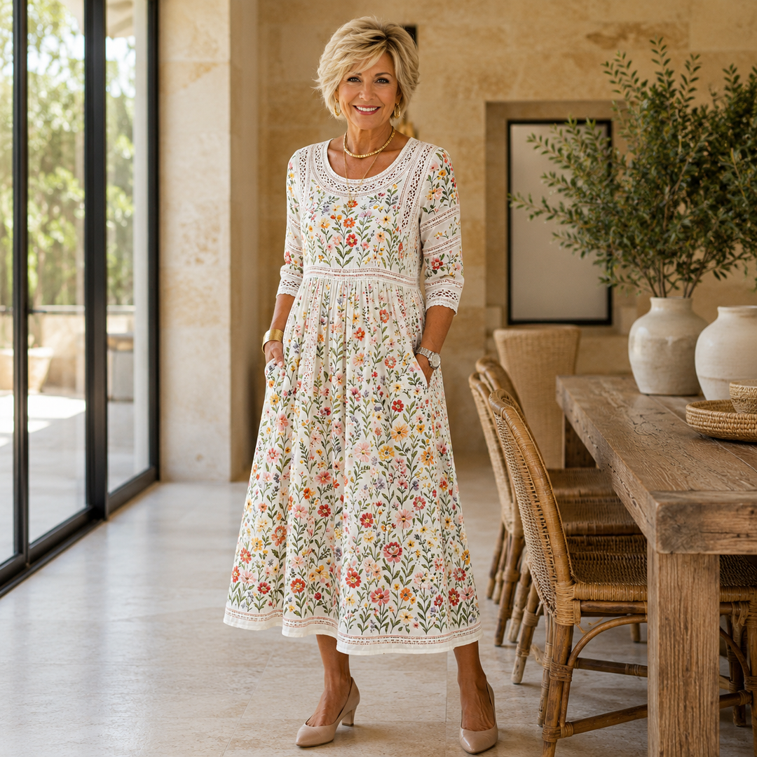 Wildflower Meadow Charm Midi Dress.