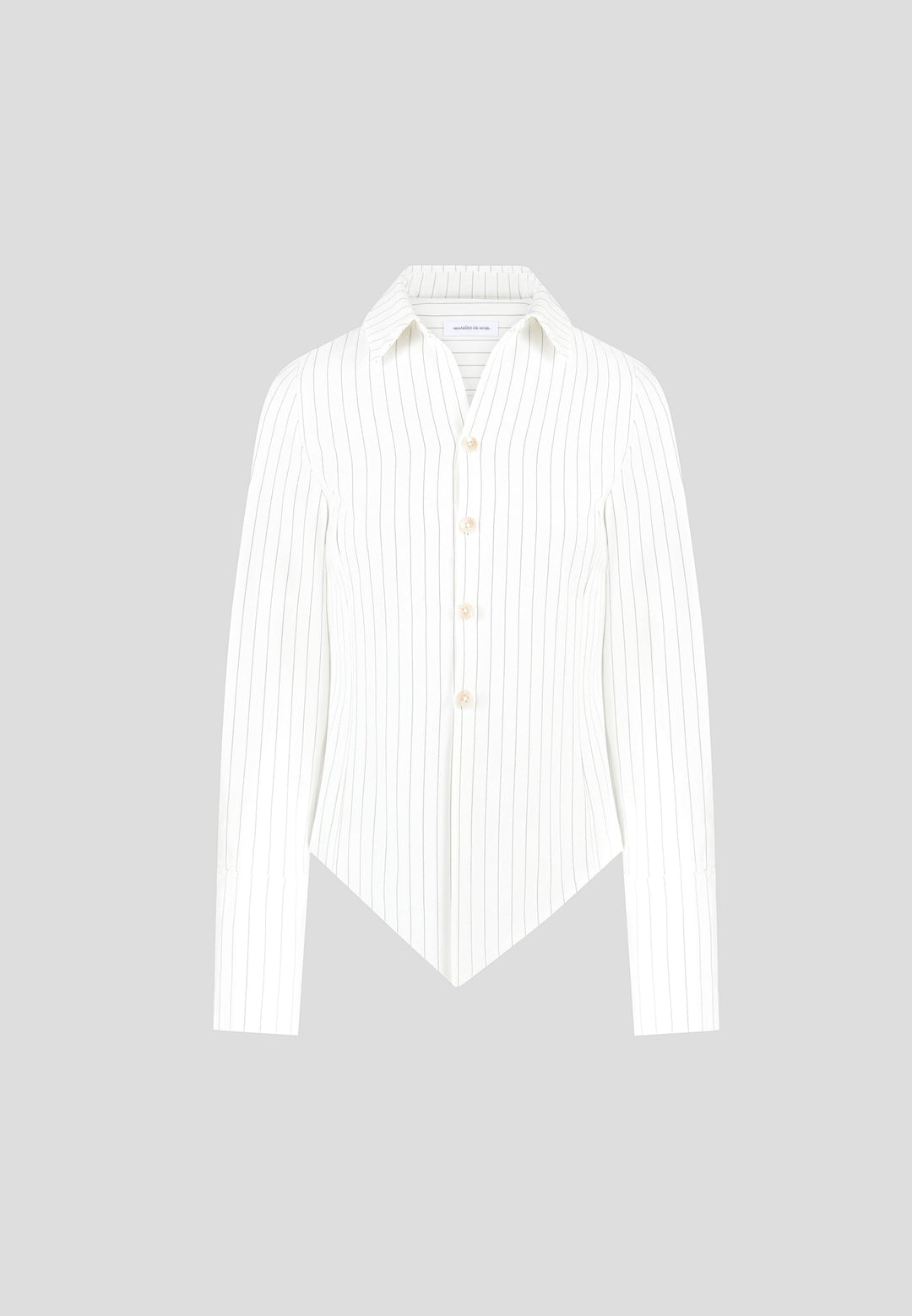 Sonia - Pinstripe Angled Shirt - White