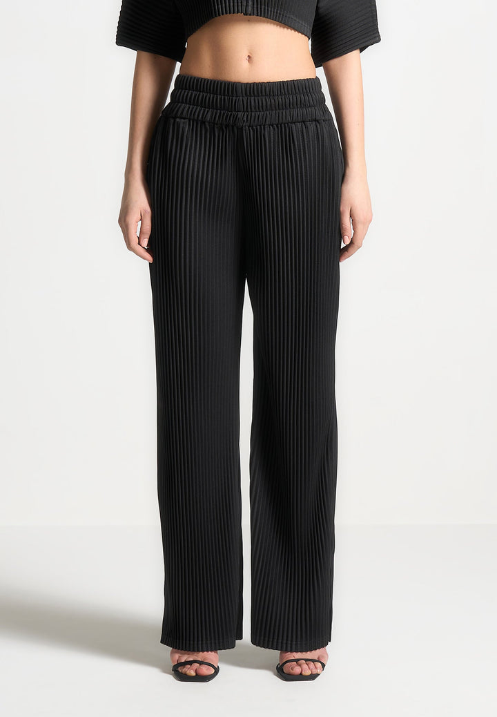 Lila - Pleated Trousers - Black
