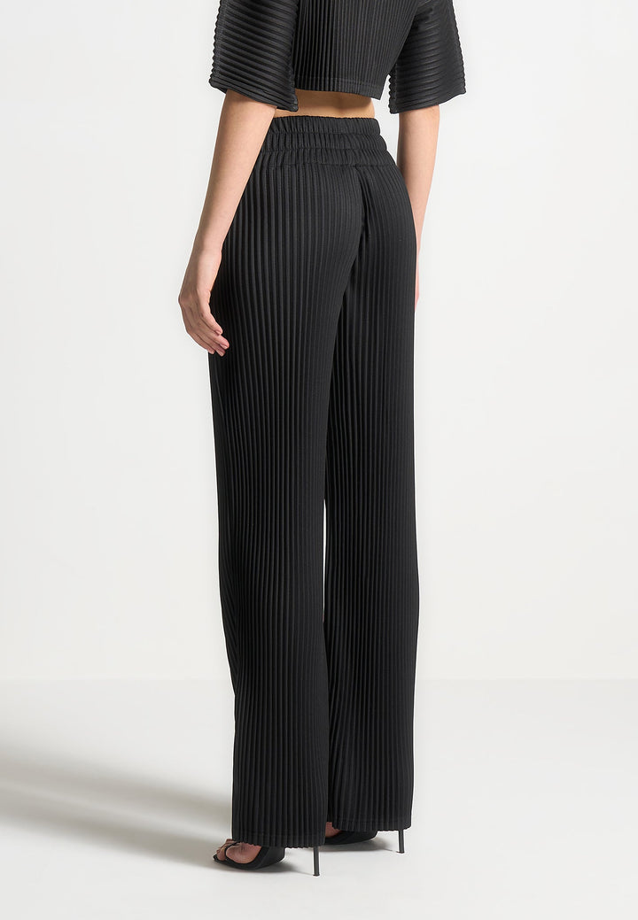 Lila - Pleated Trousers - Black