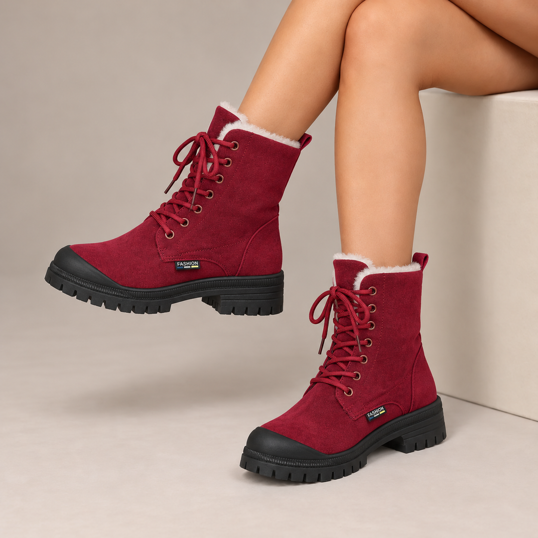 Rosalind™ | Plush-Lined Lace-Up Snow Boots