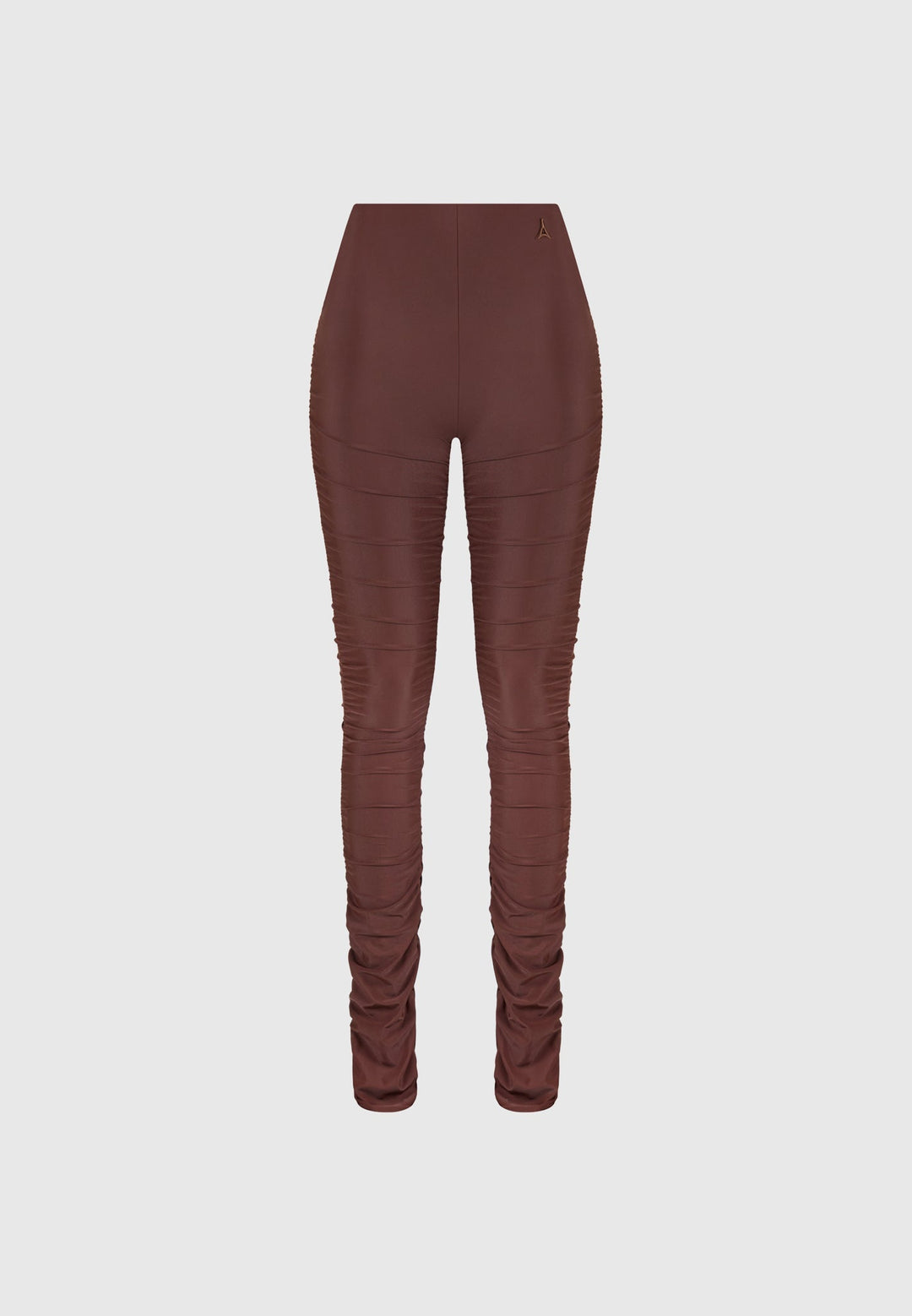 Ruched Fit and Flare Leggings - Brown