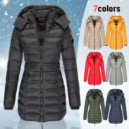 Amanda | Mid-Length Padded Winter Jacket – Warm Hooded Coat