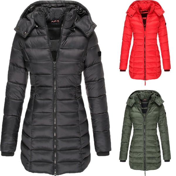 Amanda | Mid-Length Padded Winter Jacket – Warm Hooded Coat