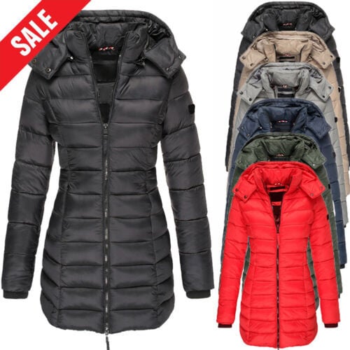 Amanda | Mid-Length Padded Winter Jacket – Warm Hooded Coat