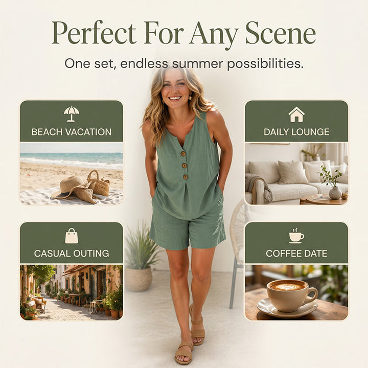 Kate | Soft Fabric Wide-Leg Trousers Two-Piece Set