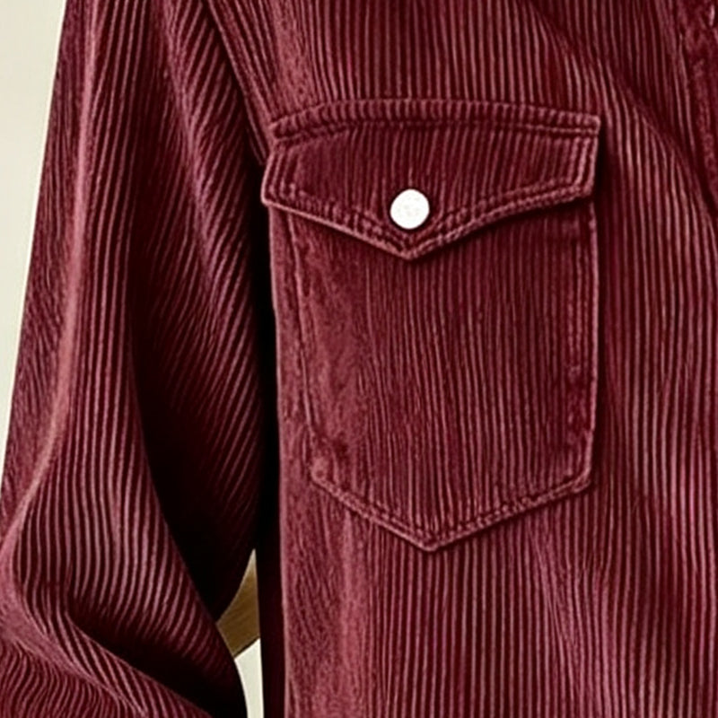 Rosie | Ribbed Knit Button-Front Top with Flap Pockets