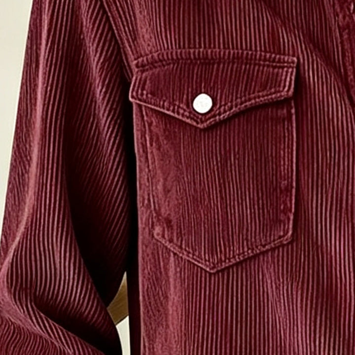 Rosie | Ribbed Knit Button-Front Top with Flap Pockets