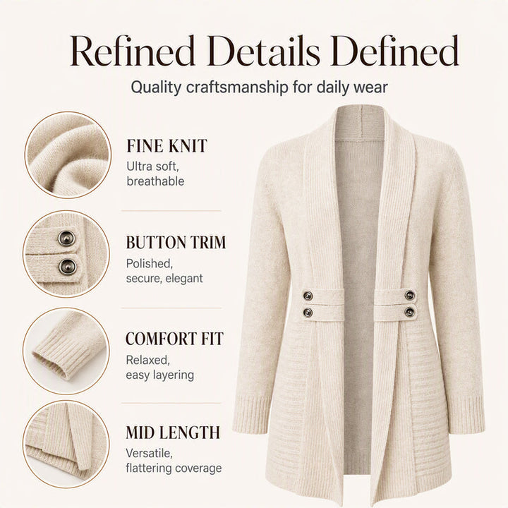 Carmel | Double-Breasted Knit Cardigan Button-Up Sweater