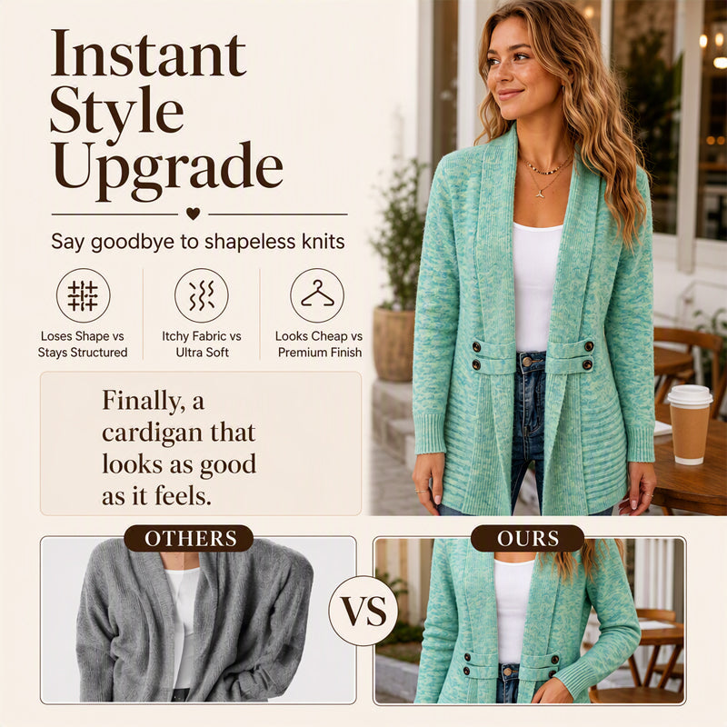 Carmel | Double-Breasted Knit Cardigan Button-Up Sweater