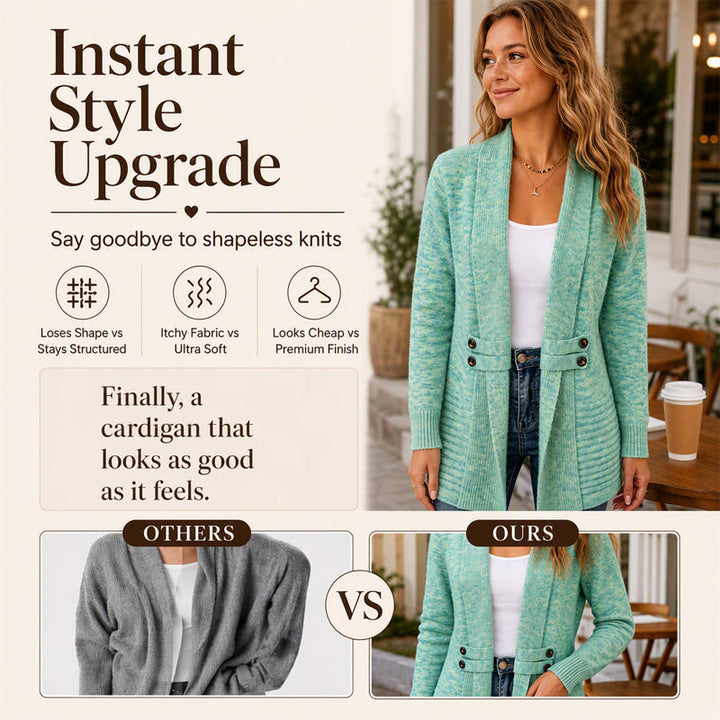 Carmel | Double-Breasted Knit Cardigan Button-Up Sweater
