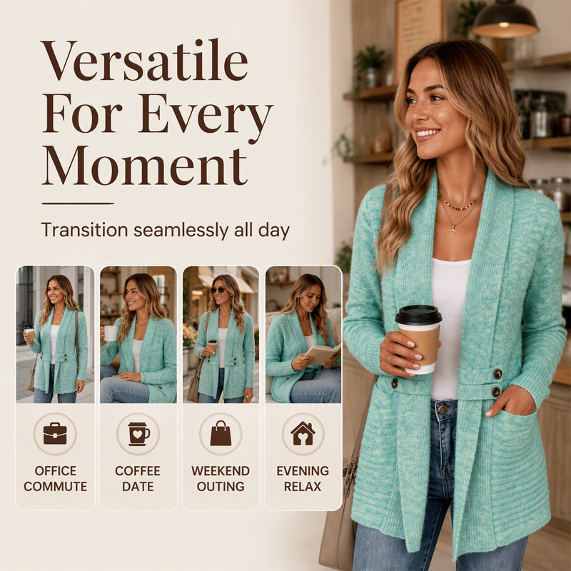 Carmel | Double-Breasted Knit Cardigan Button-Up Sweater