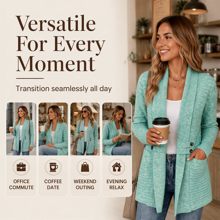 Carmel | Double-Breasted Knit Cardigan Button-Up Sweater