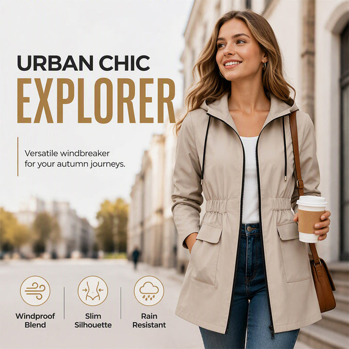 Amy | Water Resistant Hooded Rain Jacket
