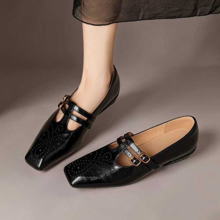 Estella | Brogued Dual-Strap Mary Jane Pumps